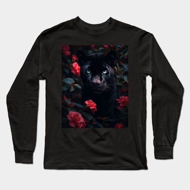 Floral Black Panther 2 Long Sleeve T-Shirt by Shibuz4.art